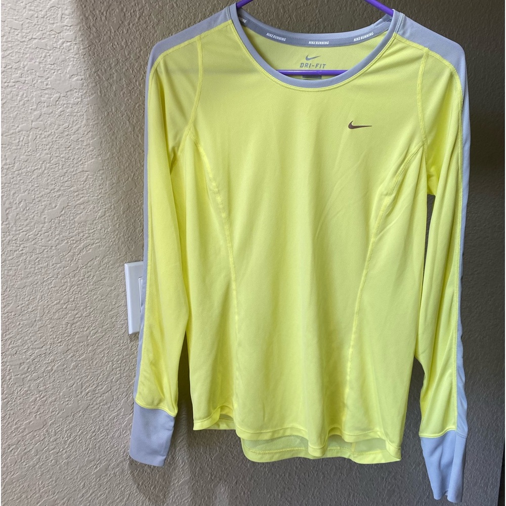 Nike Dri-Fit Yellow Long Sleeve Top